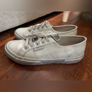 Superga Silver Sparkle Shoes - Size 37 Euro, 5 US Women’s